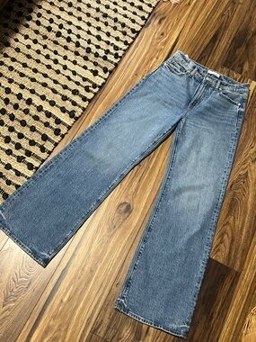 LOFT Light Blue High-Rise Wide Leg Jeans